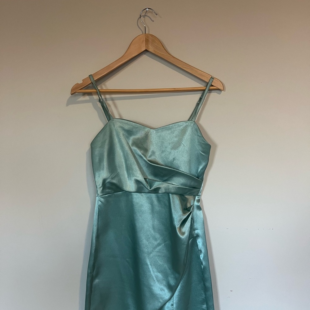 Glistening Teal Dress with a Slit | Cocktail Attire | Dance Dress | Fancy